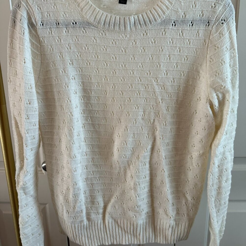 J Crew Alpaca Blend Eyelet Sweater, size S